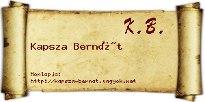 Kapsza Bernát névjegykártya